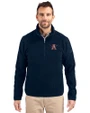 Auburn Tigers College Vault Cutter & Buck Cascade Eco Fleece Mens Quarter Zip Jacket Navy Blue Front