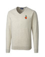 UCF Knights College Vault Cutter & Buck Lakemont Tri-Blend Mens V-Neck Pullover Sweater Oatmeal Heather Mannequin