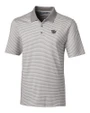 Cincinnati Bearcats College Vault Cutter & Buck Forge Tonal Stripe Stretch Mens Big and Tall Polo Polished Medium Gray Mannequin