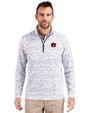Auburn Tigers Cutter & Buck Traverse Stretch Eco Camo Print Quarter Zip Mens Big and Tall Pullover Charcoal Front