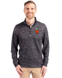 UCF Knights College Vault Cutter & Buck Traverse Stretch Eco Camo Print Quarter Zip Mens Big and Tall Pullover Black Front