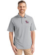 Clemson Tigers College Vault Cutter & Buck Virtue Eco Pique Recycled Mens Big and Tall Polo Polished Medium Gray Front