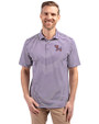 Clemson Tigers College Vault Cutter & Buck Virtue Eco Pique Stripe Recycled Mens Big and Tall Polo College Purple Front
