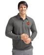 UCF Knights College Vault Cutter & Buck Advantage Eco Tri-Blend Pique Mens Big and Tall Long Sleeve Polo Elemental Grey Front