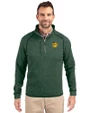 Baylor Sailor Bear College Vault Cutter & Buck Mainsail Sweater-Knit Mens Big and Tall Half Zip Pullover Jacket Hunter Heather Front