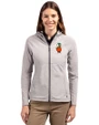 UCF Knights College Vault Cutter & Buck Adapt Eco Knit Hybrid Recycled Womens Full Zip Jacket Polished Medium Gray Front