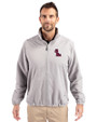 Ole Miss Rebels Cutter & Buck Charter Eco Knit Recycled Big & Tall Full-Zip Jacket Polished Medium Gray Front