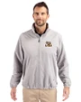 LSU Tigers Cutter & Buck Charter Eco Knit Recycled Big & Tall Full-Zip Jacket Polished Medium Gray Front
