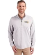 Northern Arizona Lumberjacks Cutter & Buck Virtue Eco Pique Micro Stripe Recycled Mens Big & Tall Quarter Zip Polished/White Front