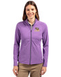 LSU Tigers Cutter & Buck Adapt Eco Knit Heather Recycled Womens Full Zip College Purple Heather Front