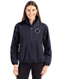 Penn State Nittany Lions Cutter & Buck Charter Eco Recycled Womens Anorak Jacket Navy Blue Front