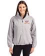 Virginia Tech Hokies Cutter & Buck Charter Eco Recycled Womens Full-Zip Jacket Polished Medium Gray Front
