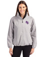 Stephen F Austin Lumberjacks Cutter & Buck Charter Eco Recycled Womens Full-Zip Jacket Polished Medium Gray Front