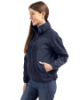 Michigan Wolverines Cutter & Buck Charter Eco Recycled Womens Full-Zip Jacket Navy Blue Side