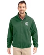 Michigan State Spartans Cutter & Buck Charter Eco Recycled Mens Full-Zip Jacket Hunter Green Front