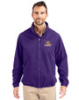 LSU Tigers Cutter & Buck Charter Eco Recycled Mens Full-Zip Jacket College Purple Front