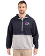 Fresno State Bulldogs Cutter & Buck Charter Eco Recycled Mens Anorak Jacket Navy Blue/Polished Front