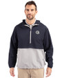 Georgetown Hoyas Cutter & Buck Charter Eco Recycled Mens Anorak Jacket Navy Blue/Polished Front