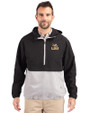 LSU Tigers Cutter & Buck Charter Eco Recycled Mens Anorak Jacket Black/Polished Front