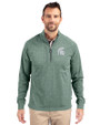 Michigan State Spartans Cutter & Buck Adapt Eco Knit Heather Mens Quarter Zip Pullover Hunter Heather Front
