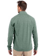 Tulane Green Wave Cutter & Buck Adapt Eco Knit Heather Mens Quarter Zip Pullover Hunter Heather Back