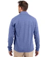 Kansas Jayhawks Cutter & Buck Adapt Eco Knit Heather Mens Quarter Zip Pullover Tour Blue Heather Back
