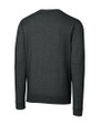 Delaware Fightin' Blue Hens College Vault Cutter & Buck Lakemont Tri-Blend Mens V-Neck Pullover Sweater Charcoal Heather Mannequin Back
