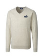 Old Dominion Monarchs College Vault Cutter & Buck Lakemont Tri-Blend Mens V-Neck Pullover Sweater Oatmeal Heather Mannequin