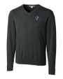 Kansas Jayhawks College Vault Cutter & Buck Lakemont Tri-Blend Mens V-Neck Pullover Sweater Charcoal Heather Mannequin