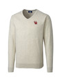 Ole Miss Rebels College Vault Cutter & Buck Lakemont Tri-Blend Mens V-Neck Pullover Sweater OMH_MANN_HG 1