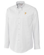 Pittsburgh Pirates Cutter & Buck Epic Easy Care Nailshead Mens Big and Tall Long Sleeve Dress Shirt White Mannequin