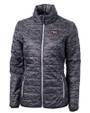 Louisville Cardinals College Vault Cutter & Buck Rainier PrimaLoft® Womens Eco Insulated Full Zip Printed Puffer Jacket Black Mannequin