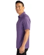 LSU Tigers Cutter & Buck Pike Banner Print Stretch Mens Polo College Purple Side