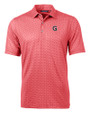 Gonzaga Bulldogs College Vault Cutter & Buck Pike Banner Print Stretch Mens Polo Cardinal Red Mannequin