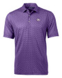 Texas Christian Horned Frogs College Vault Cutter & Buck Pike Banner Print Stretch Mens Polo College Purple Mannequin
