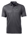 Portland State Vikings College Vault Cutter & Buck Pike Banner Print Stretch Mens Polo Black Mannequin