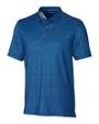 Georgetown Hoyas College Vault Cutter & Buck Pike Micro Floral Print Stretch Mens Polo Indigo Mannequin