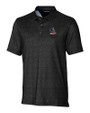 Delaware Fightin' Blue Hens College Vault Cutter & Buck Pike Micro Floral Print Stretch Mens Polo Black Mannequin