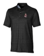 Washington State Cougars College Vault Cutter & Buck Pike Micro Floral Print Stretch Mens Polo Black Mannequin