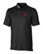 Utah Utes College Vault Cutter & Buck Pike Micro Floral Print Stretch Mens Polo Black Mannequin
