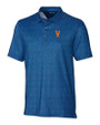 Virginia Hoos College Vault Cutter & Buck Pike Micro Floral Print Stretch Mens Polo Indigo Mannequin