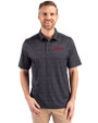 Texas Tech Red Raiders College Vault Cutter & Buck Pike Micro Floral Print Stretch Mens Polo Black Front