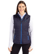 Georgetown Hoyas College Vault Cutter & Buck Rainier PrimaLoft® Womens Eco Insulated Full Zip Puffer Vest Dark Navy Front