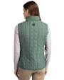 Tulane Green Wave College Vault Cutter & Buck Rainier PrimaLoft® Womens Eco Insulated Full Zip Puffer Vest Hunter Melange Back