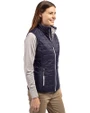 FIU Panthers College Vault Cutter & Buck Rainier PrimaLoft® Womens Eco Insulated Full Zip Puffer Vest Dark Navy/Silver Side