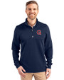 Gonzaga Bulldogs College Vault Cutter & Buck Traverse Stretch Eco Quarter Zip Mens Big and Tall Pullover Liberty Navy Front