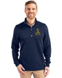 Northern Arizona Lumberjacks College Vault Cutter & Buck Traverse Stretch Eco Quarter Zip Mens Big and Tall Pullover Liberty Navy Front