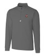 Louisville Cardinals College Vault Cutter & Buck Traverse Stretch Eco Quarter Zip Mens Big and Tall Pullover Elemental Grey Mannequin