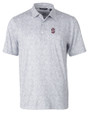 Southern Illinois Salukis College Vault Cutter & Buck Pike Constellation Print Stretch Mens Polo Polished Medium Gray Mannequin