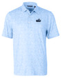 Old Dominion Monarchs College Vault Cutter & Buck Pike Constellation Print Stretch Mens Polo Atlas Light Blue Mannequin